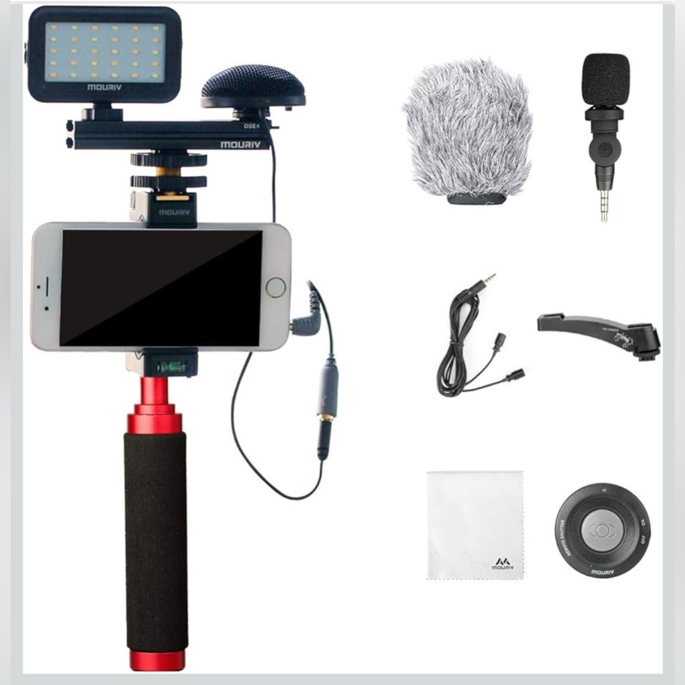 NIB - Mouriv PV-1 Smartphone Video Kit with LED Light and Microphone